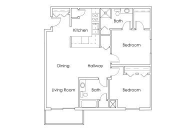 Monticello Village MN 2 Bedroom 1 Bath Apartment