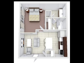 1Bed 1Bath Large Floor Plan at Avia Lofts at Founders Road, Indianapolis, Indiana