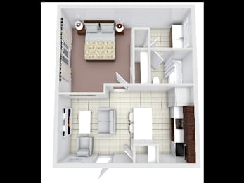 1Bed 1Bath Floor Plan at Avia Lofts at Founders Road, Indianapolis, 46268