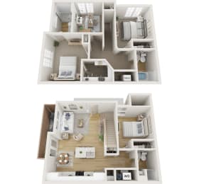 Four Bedrooms x 3 Bathrooms Floor Plan at Alante Homes at Lake Hazel, Boise, ID