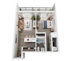 1Bed 1Bath Floor Plan at Avia Apartments at Reedy Creek, Kissimmee, FL