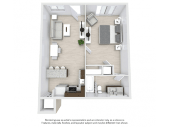 Floor Plan  One Bedroom