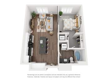 1B2 Floor Plan at The Revival, Salt Lake City, Utah