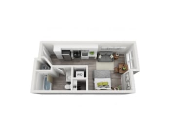 Studio C Floor Plan  at 200 City View, Utah