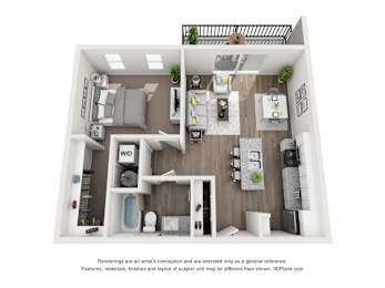 1 bed 1 bath The Heritage