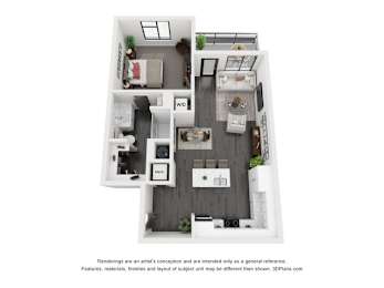 1 Bedroom 1 Bathroom at The Flats at Riverwoods, Provo, UT, 84604
