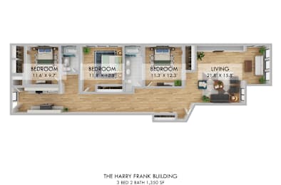 Harry Frank Building Two Bedroom Floor Plan