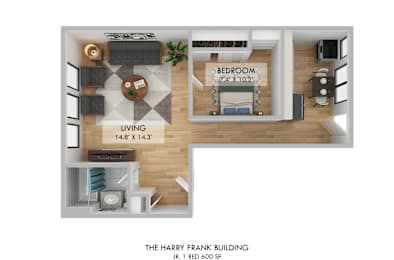 Harry Frank Building One Bedroom Floor Plan