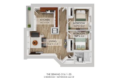 The Deming 516-1-3S Floor Plan