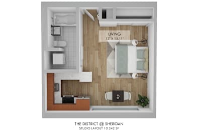 The District Studio Layout 10 Floor Plan