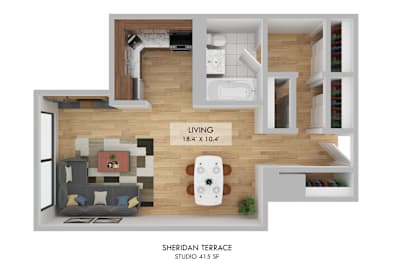 Sheridan Terrace Studio Floor Plan