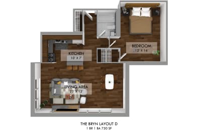 1 bed 1 bath C at The Bryn - 5600 N Sheridan Rd Apartments, Chicago