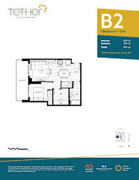  Floor Plan 1 Bedroom + Den - B2