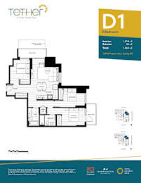 A floor plan for a D1 3 Bedroom apartment at King George Hwy.