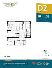 A floor plan for a 3 bedroom apartment at King George Hotel.
