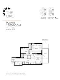 A black and white image of a floor plan for a one bedroom apartment.