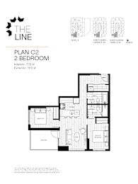 A floor plan for a two bedroom apartment is shown with all the rooms labeled.