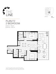 A black and white floor plan for a two bedroom apartment.