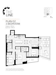 A black and white image of a floor plan for a 3 bedroom apartment.
