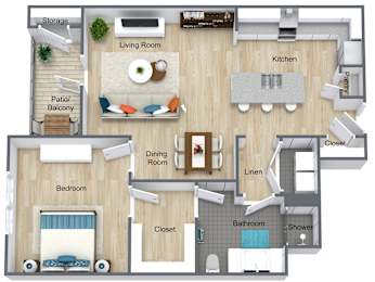 1 bed 1 bath C at Atlas Point at Prestonwood Apartments , Carrollton, Texas
