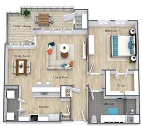 1 bed 1 bath D at Atlas Point at Prestonwood Apartments , Carrollton