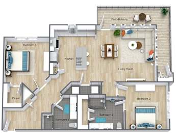 2 bed 2 bath A at Atlas Point at Prestonwood Apartments , Texas