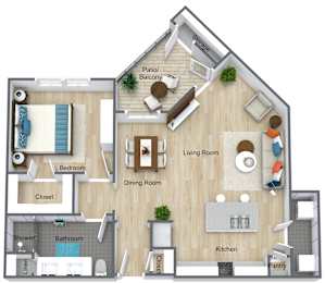 1 bed 1 bath E at Atlas Point at Prestonwood Apartments , Carrollton, TX