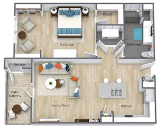 1 bed 1 bath F at Atlas Point at Prestonwood Apartments , Texas, 75010