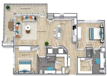 2 bed 2 bath F at Atlas Point at Prestonwood Apartments , Carrollton, TX