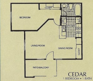 the floor plan for a bedroom apartment with a bathroom and a closet