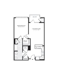 A1 Floor Plan at The Sheffield Englewood, Englewood, NJ, 07631