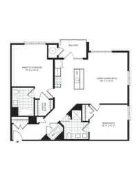 B3 Floor Plan at The Sheffield Englewood, New Jersey