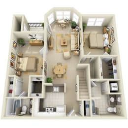 2 BR Loft Floor Plan at Prospect Place, Hackensack, NJ