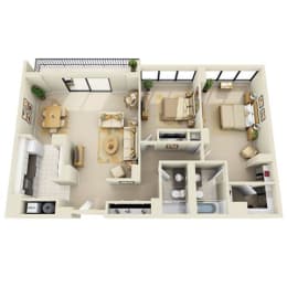 2BRB Floor Plan at Prospect Place, New Jersey