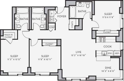 C1 Floor Plan at Shearwood Station, New York, 10801