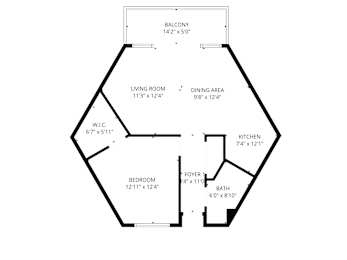 A black and white image of a house floor plan.
