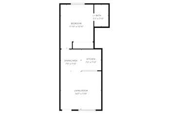  Floor Plan 1 Bed, 1 Bath