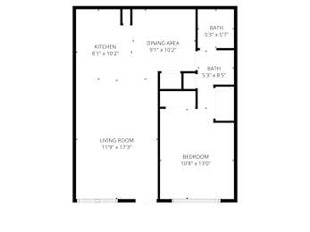 A black and white image of a floor plan for a house.