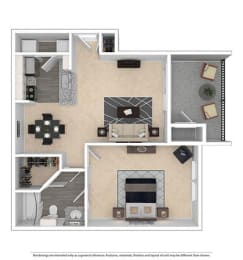 1x1_AnatolePatio Floor Plan  at Franciscan of Arlington, Arlington