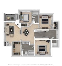 3x2 1,306 sqft at Franciscan of Arlington, Arlington
