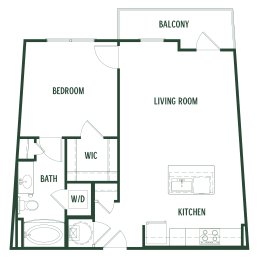 Elm Floorplan with 725 Sq. Ft. at Arcadia Decatur, Decatur, GA