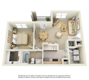 A1A - 1 bedroom, 1 bath at The Atlantic Stonebriar, The Colony, Texas