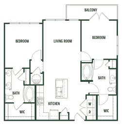 Shortleaf Floorplan with 1,020 Sq. Ft.