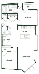 Sweetgum Floorplan with 1,041 Sq. Ft. at Arcadia Decatur, Decatur, GA