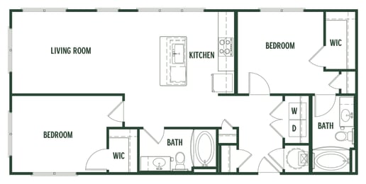 Sycamore Floorplan with 1,050 Sq. Ft. at Arcadia Decatur, Decatur, GA