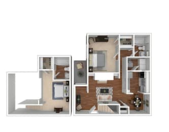 Cheshire1 Bed | 2 Baths | 1,123 sq ft at The Atlantic Briarcliff, Atlanta, GA, 30329