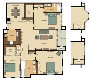 3 bed 2 bath Tuxedo with 1769sq. ft. at The Atlantic Buckhead, Atlanta, GA