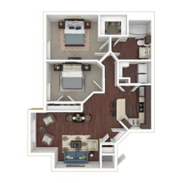 Caribe 2 Beds | 1 Bath | 952 sq ft Palms of Boca Del Mar  at Palms of Boca Del Mar, Boca Raton, FL