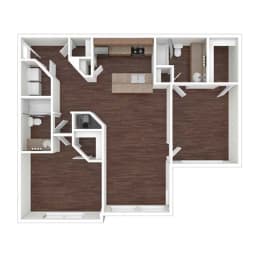 2 Bed 2 Bath Floor Plan at The Atlantic River West, Atlanta