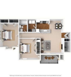 Beds: 2, Baths: 1, SQFT: 900 - Atlantic Newtown at The Atlantic Newtown, Alpharetta, Georgia